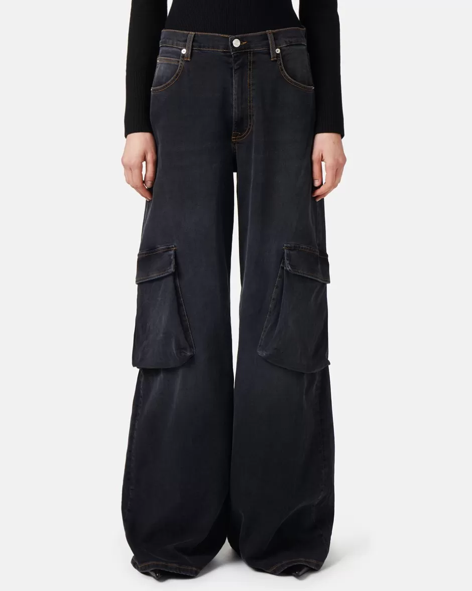 Fashion 5 Pocket Trousers In Black Denim Women Trousers