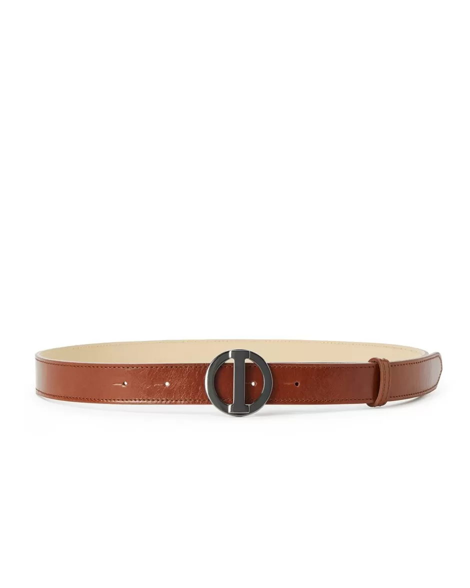 Shop Alias Leather Belt With Monogram Logo Buckle Women Bags And Belts