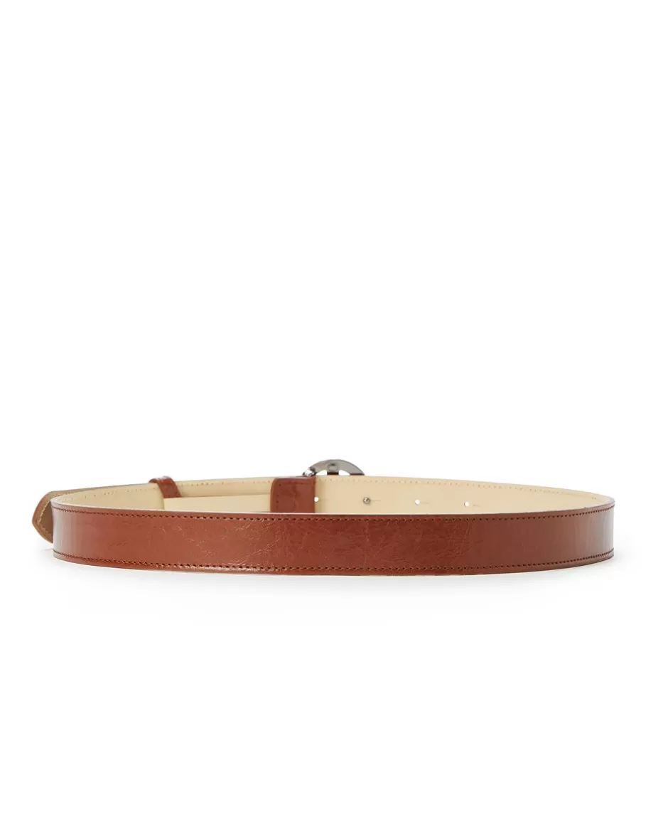 Shop Alias Leather Belt With Monogram Logo Buckle Women Bags And Belts