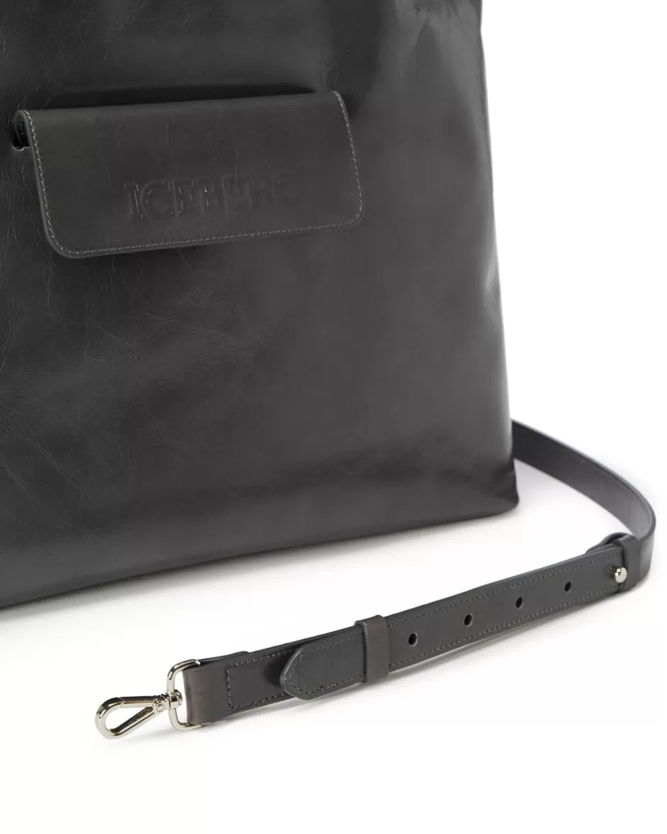 Cheap Alias Leather Shopper Bag With Pocket Closure And Logo Women Bags And Belts