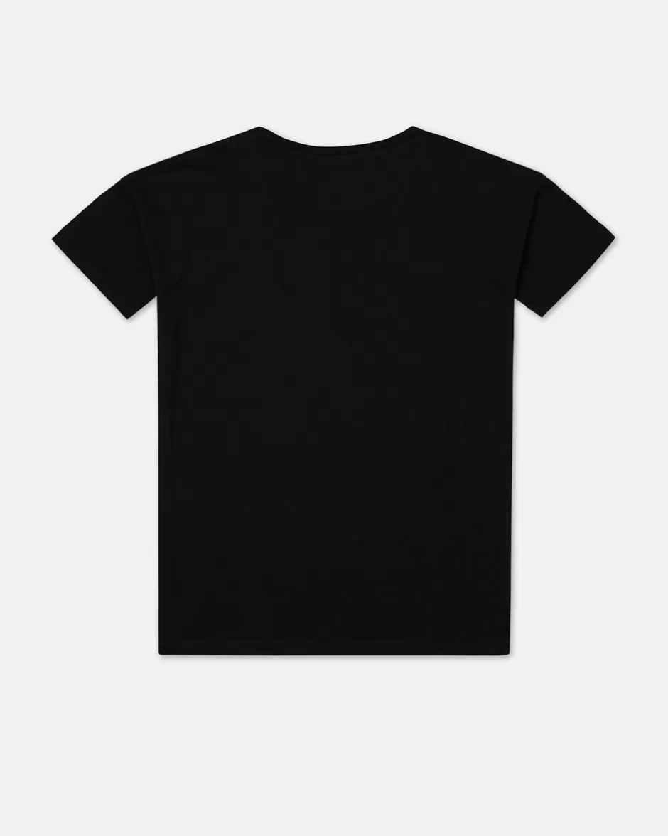 Discount Black Crew Neck Short Sleeve T-shirt With Sylvester The Cat And Logo Kids Girl Fw24