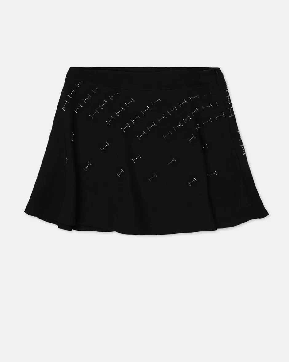 Cheap Black Full Skirt With Studs Kids Girl Fw24