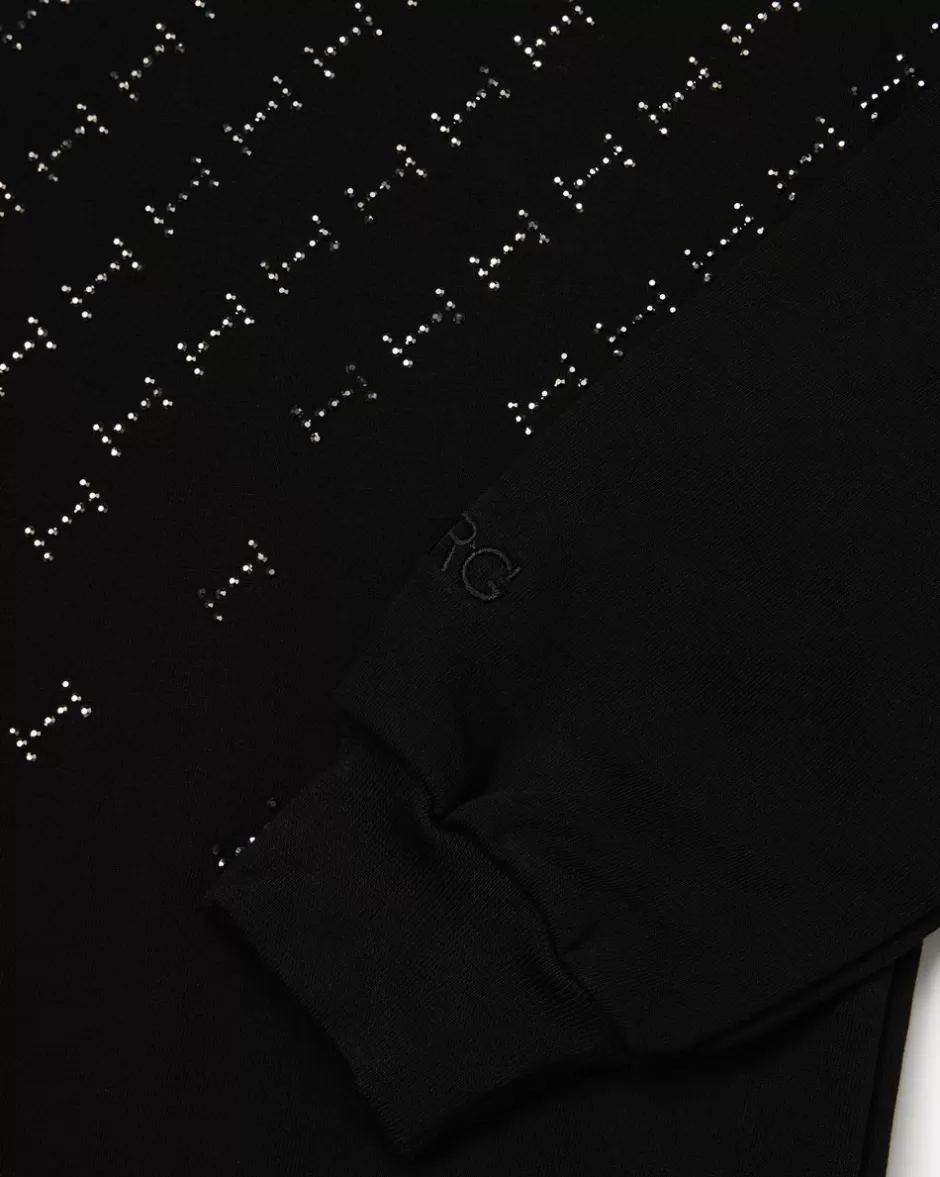 Best Black Hoodie With Studs Kids Girl Fw24