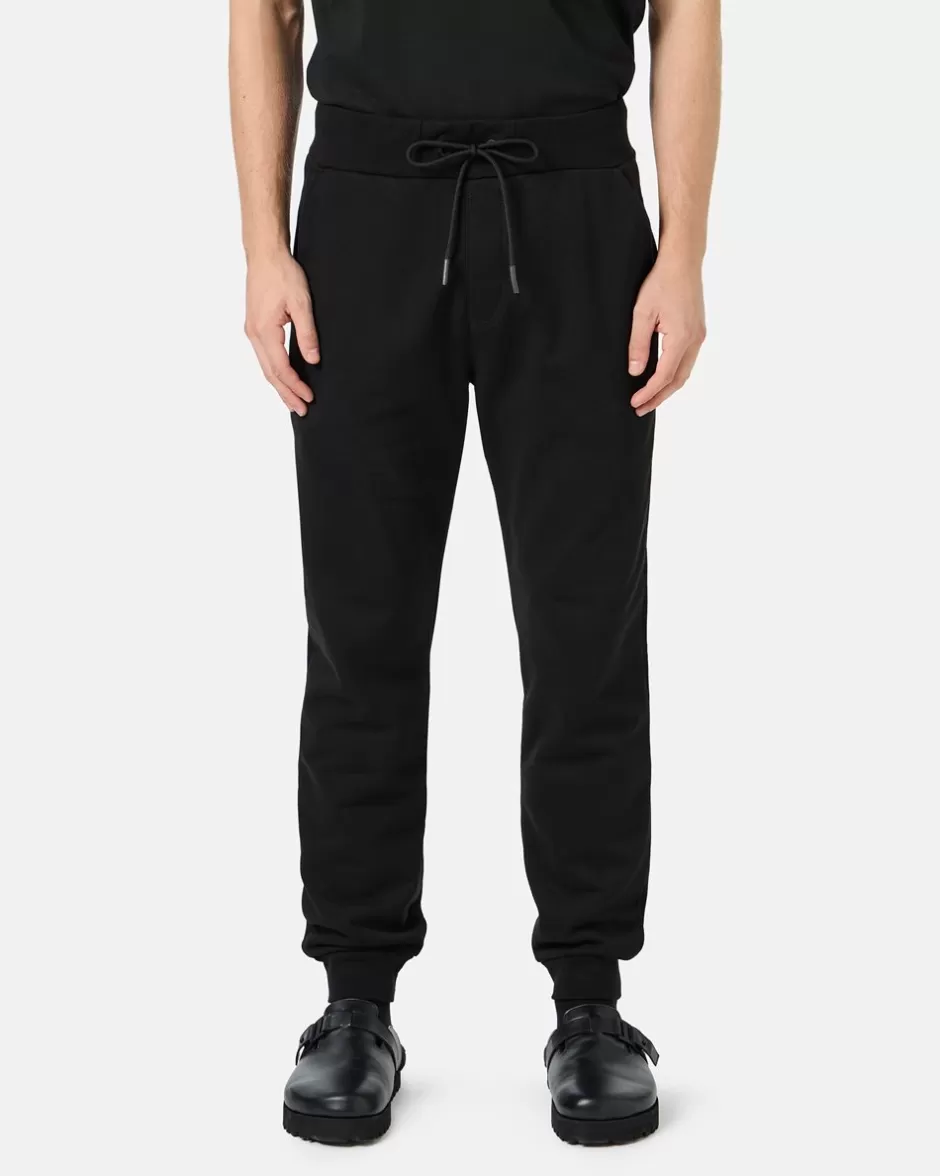 Fashion Black Jogger Regular Fit Trousers In Fleece With Bear Print And Logo Trousers