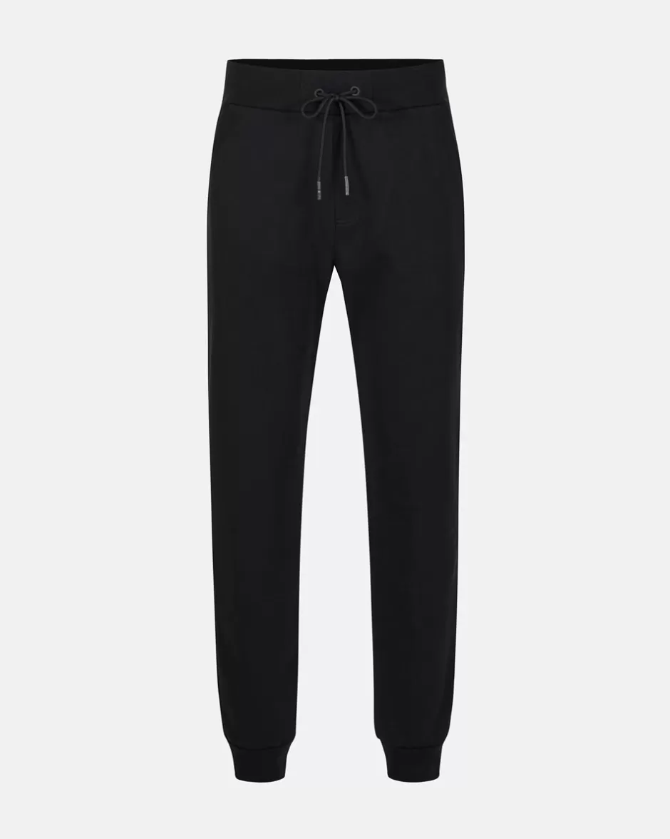 Fashion Black Jogger Regular Fit Trousers In Fleece With Bear Print And Logo Trousers
