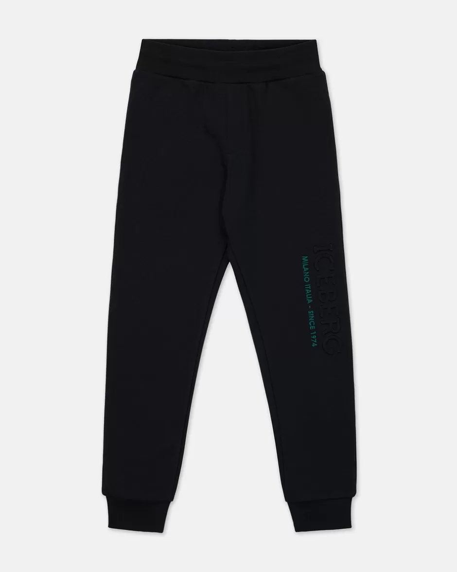 Cheap Black Jogger-style Trousers With Logo Kids/BOY Boy Fw24