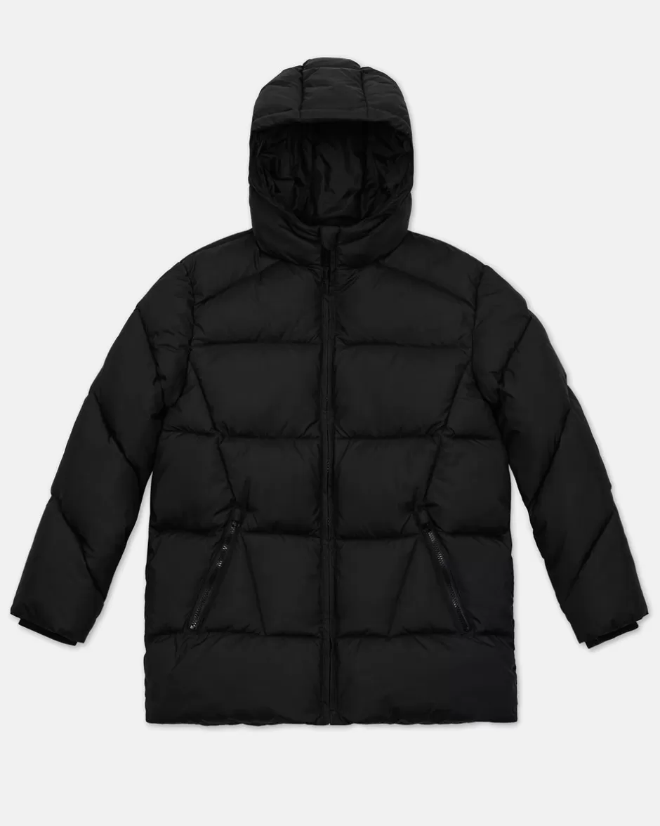 Discount Black Quilted Jacket With Hood And Logo Kids Girl Fw24