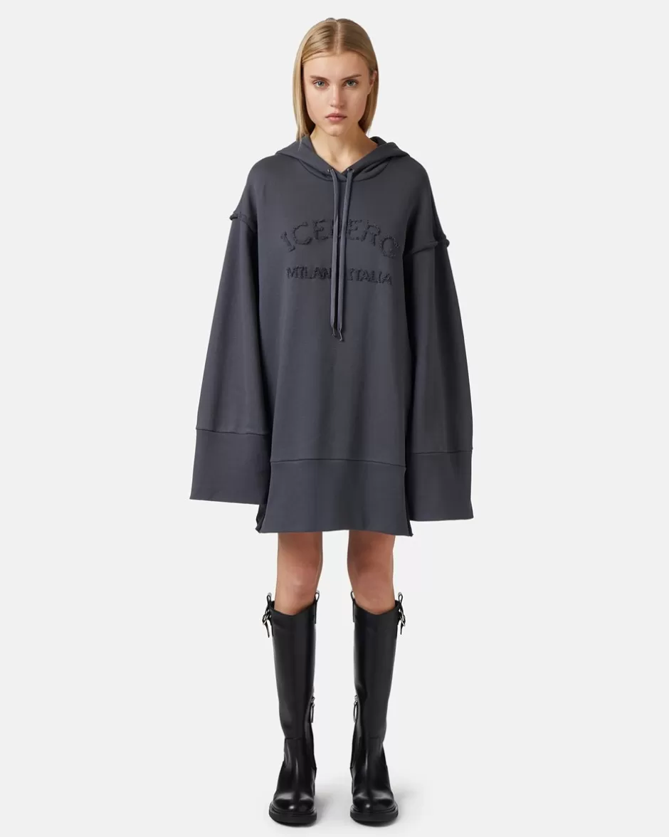 Sale Cotton Fleece Hooded Dress Women Dresses And Skirts