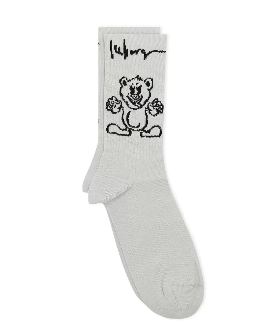 Store Cotton Sock With Bear Logo And Graphics Socks