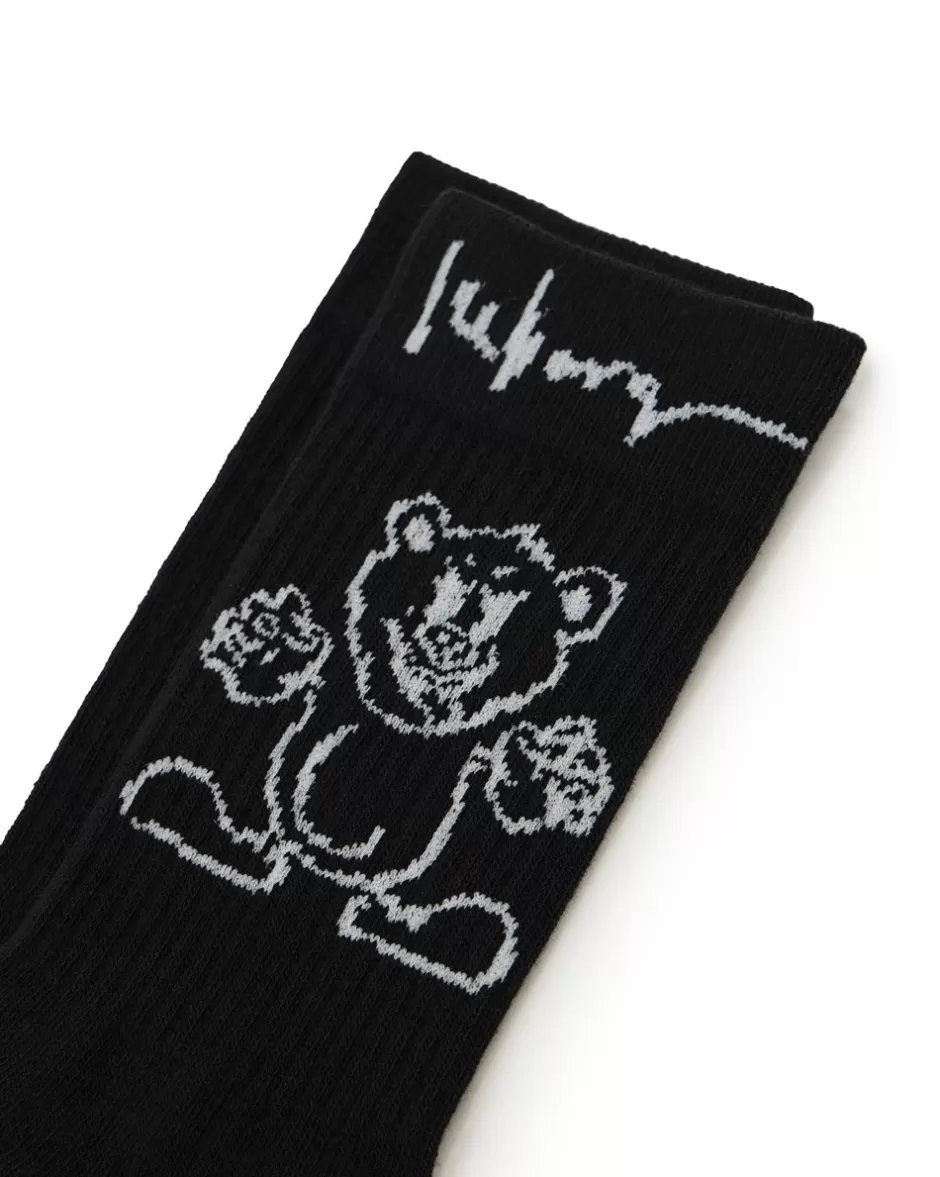 Outlet Cotton Sock With Bear Logo And Graphics Socks