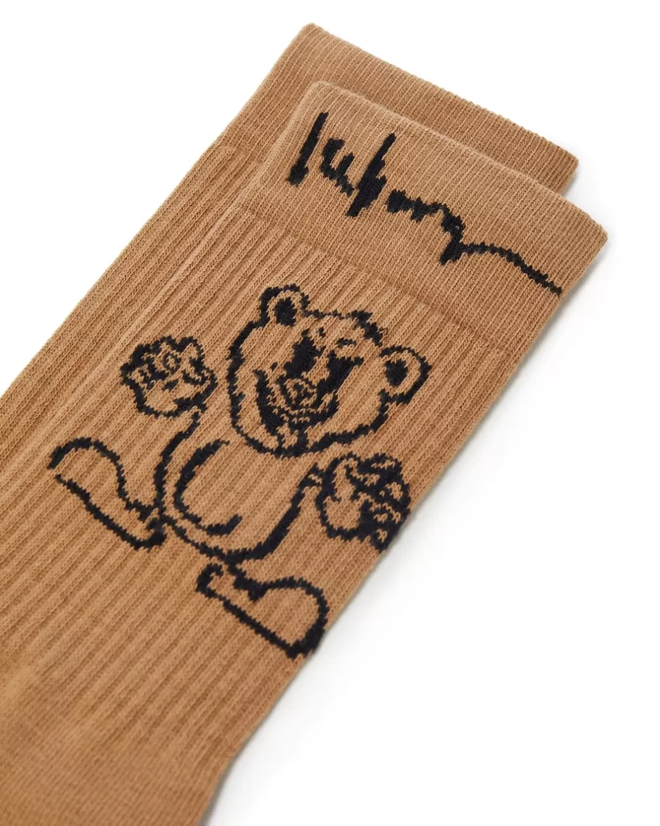 Store Cotton Sock With Bear Logo And Graphics Socks