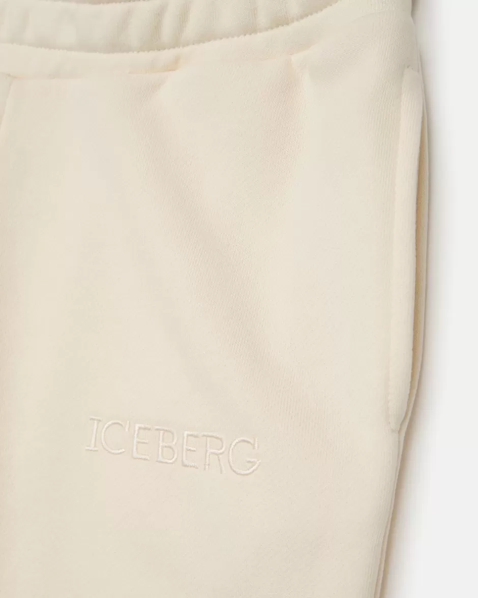 Clearance Cream-colored Sweatpants With Joggers Kids Girl Fw24