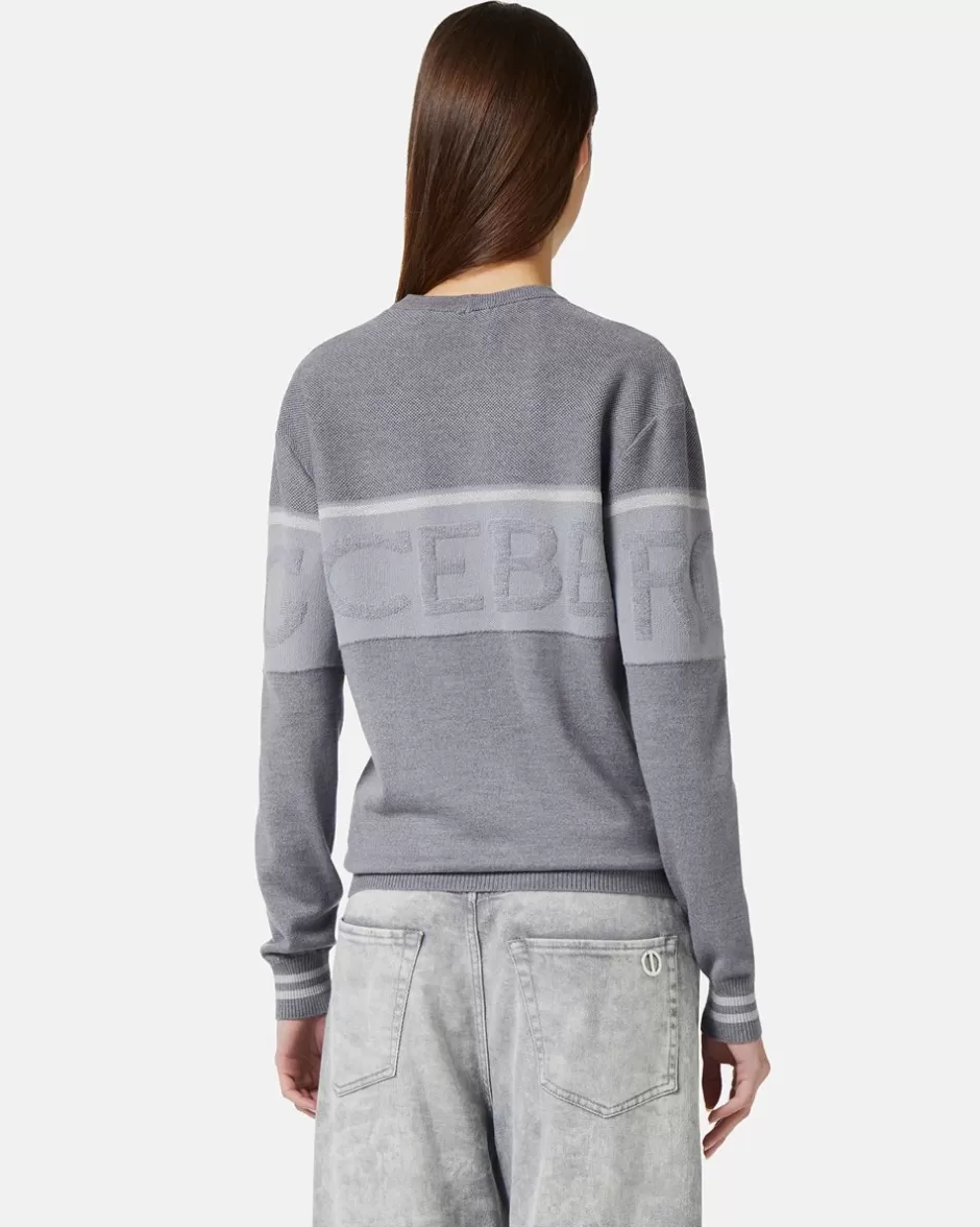 Shop Crew-neck Sweater In Merino Wool Women Knitwear