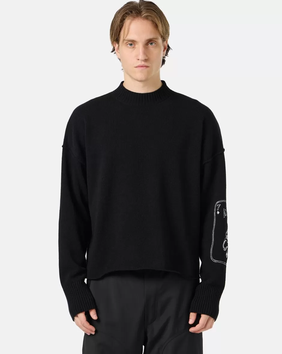 Store Crew-neck Sweater With Embroidered Logo Knitwear