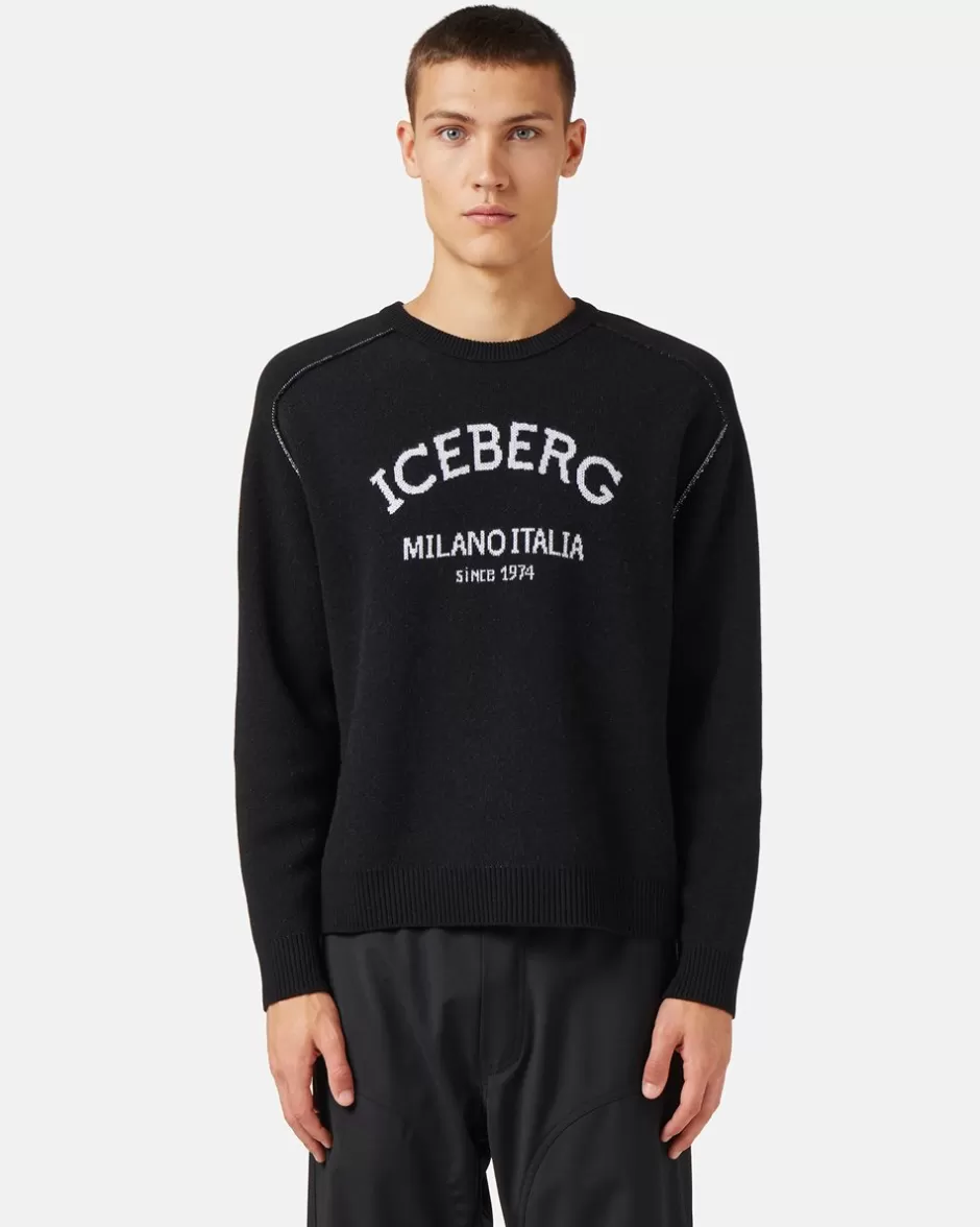 Cheap Crew-neck Sweater With Logo Knitwear