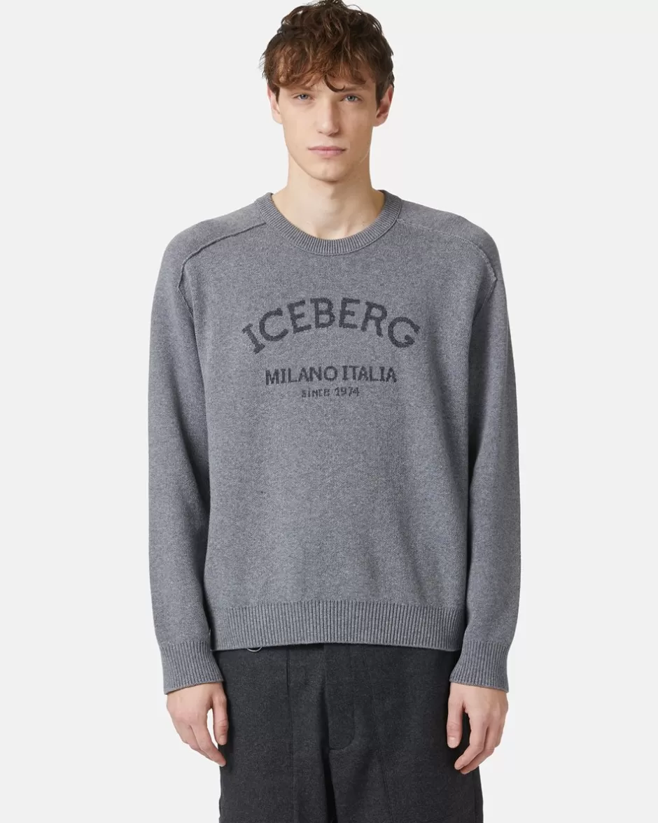 Shop Crew-neck Sweater With Logo Knitwear