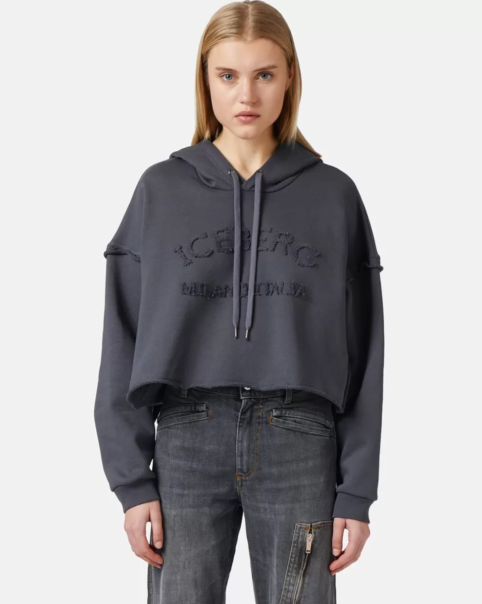 Best Cropped Sweatshirt With Hood Women Sweatshirts