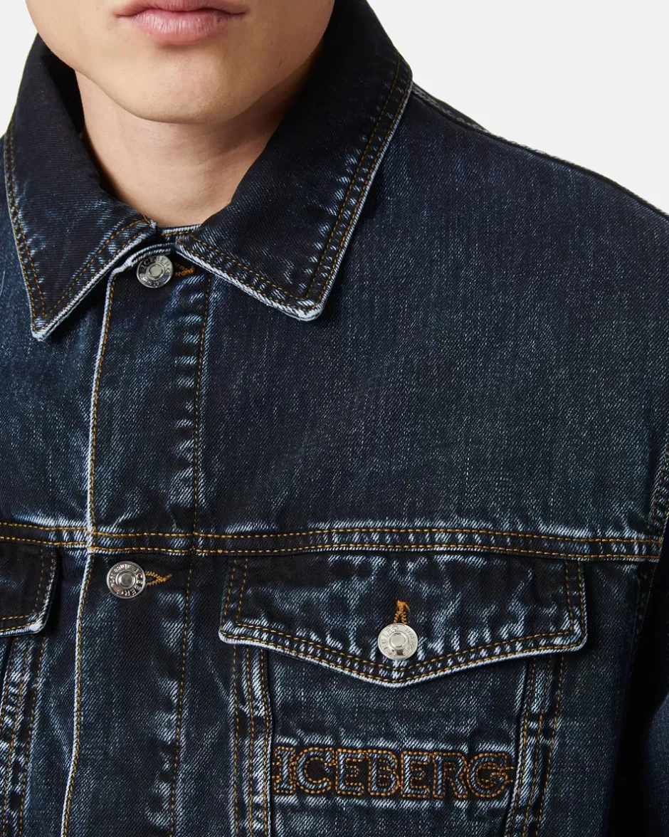 Sale Denim Jacket With Vintage Treatment Outerwear