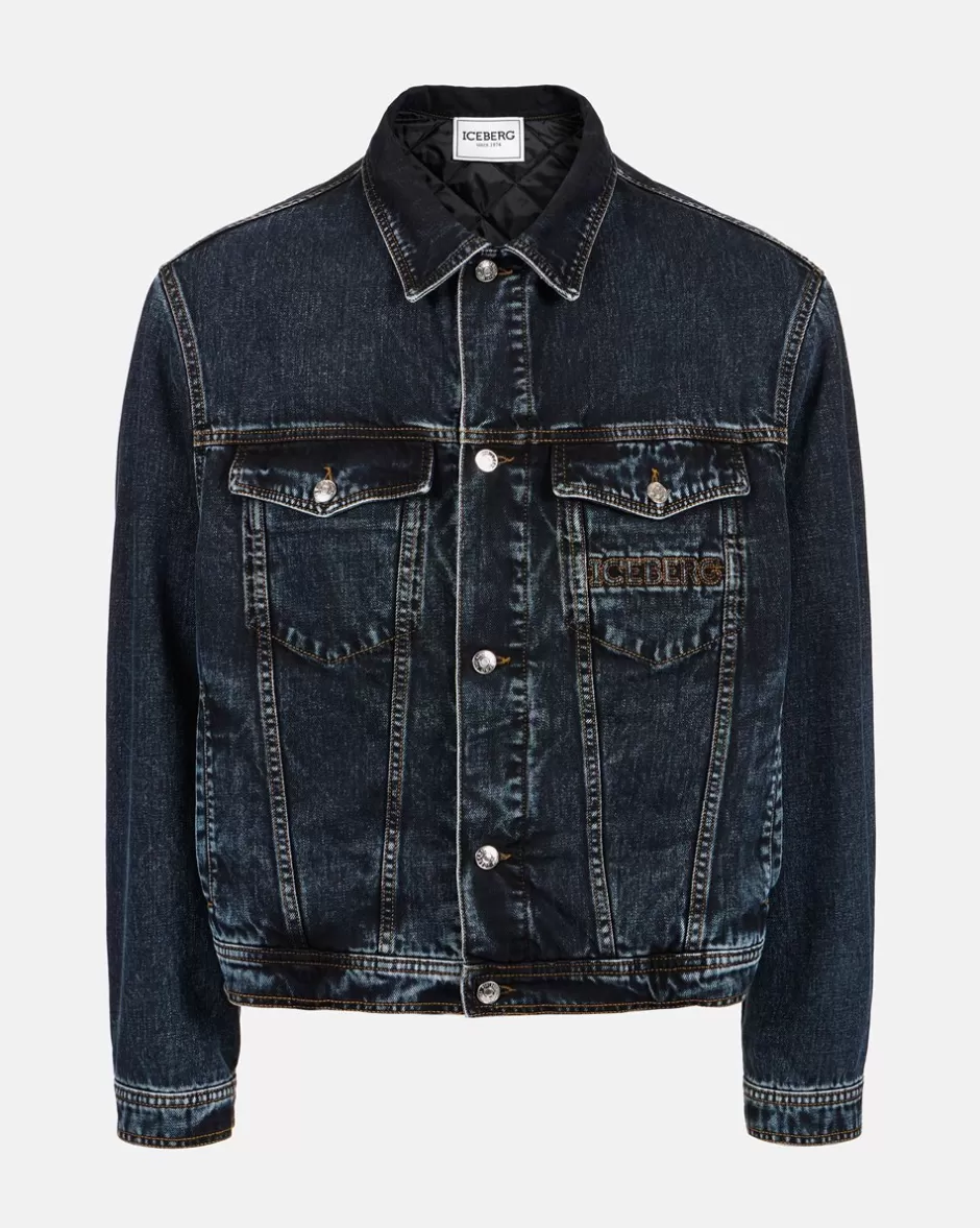 Sale Denim Jacket With Vintage Treatment Outerwear
