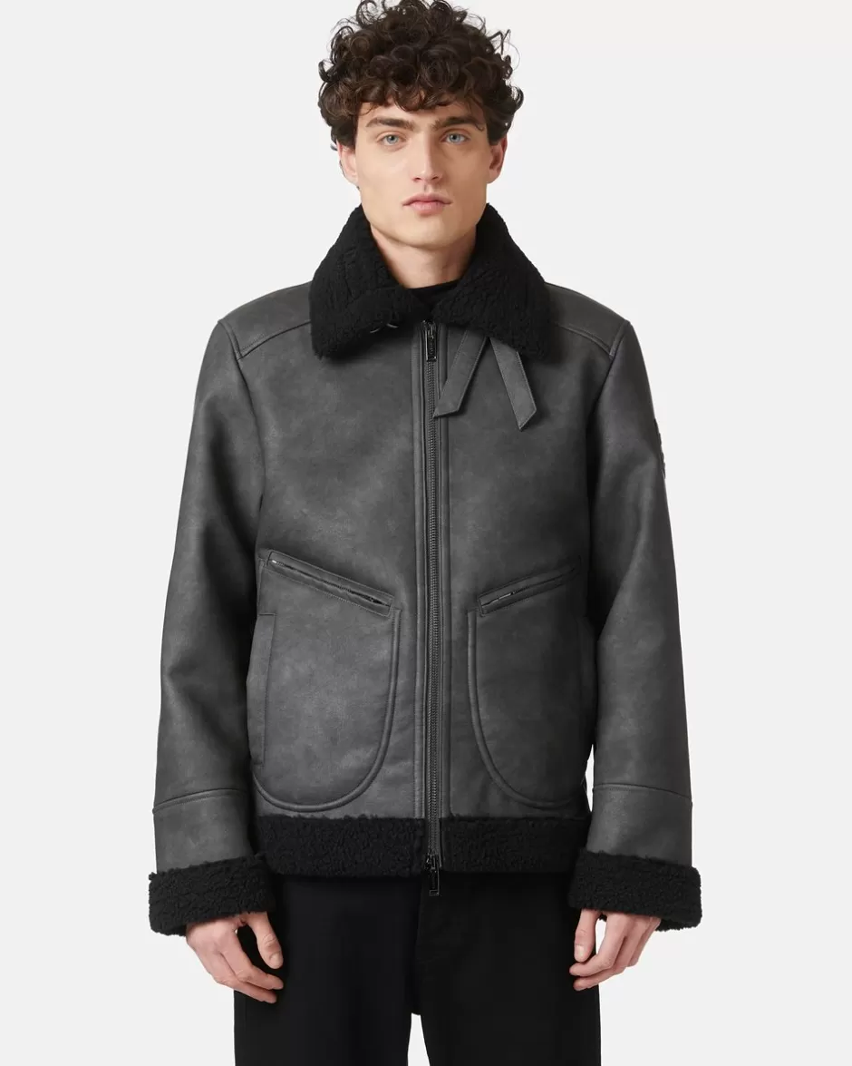 Hot Eco Sheepskin With Embossed Patch Outerwear