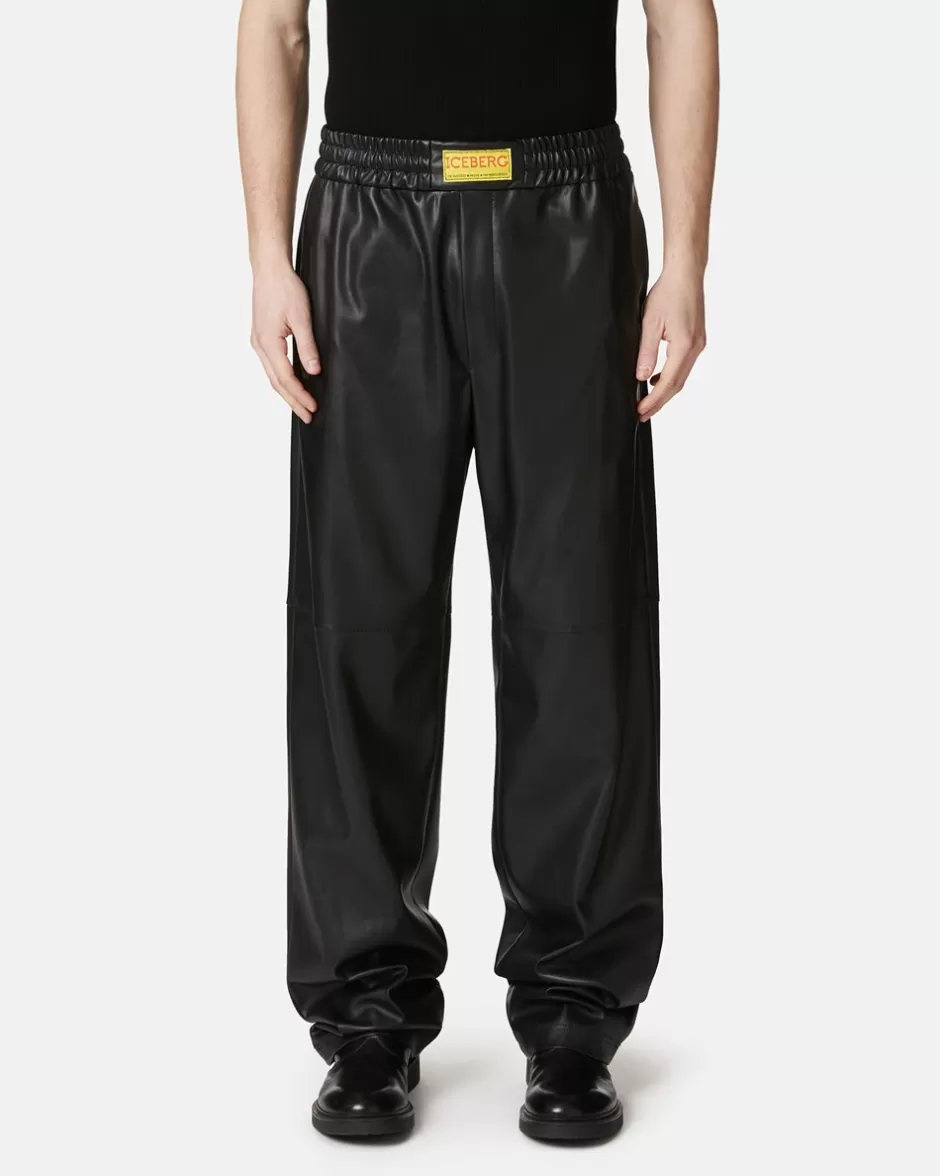 Flash Sale Eco-leather Joggers Trousers