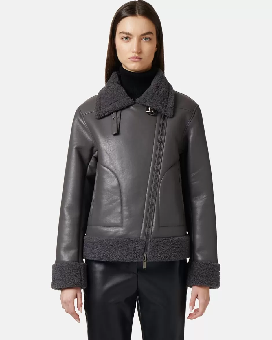 Discount Eco-sheepskin Biker Jacket Women Outerwear