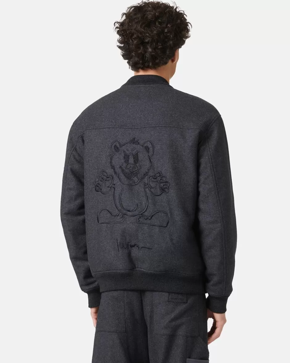 Shop Flannel Jacket With Embroidered Bear Outerwear