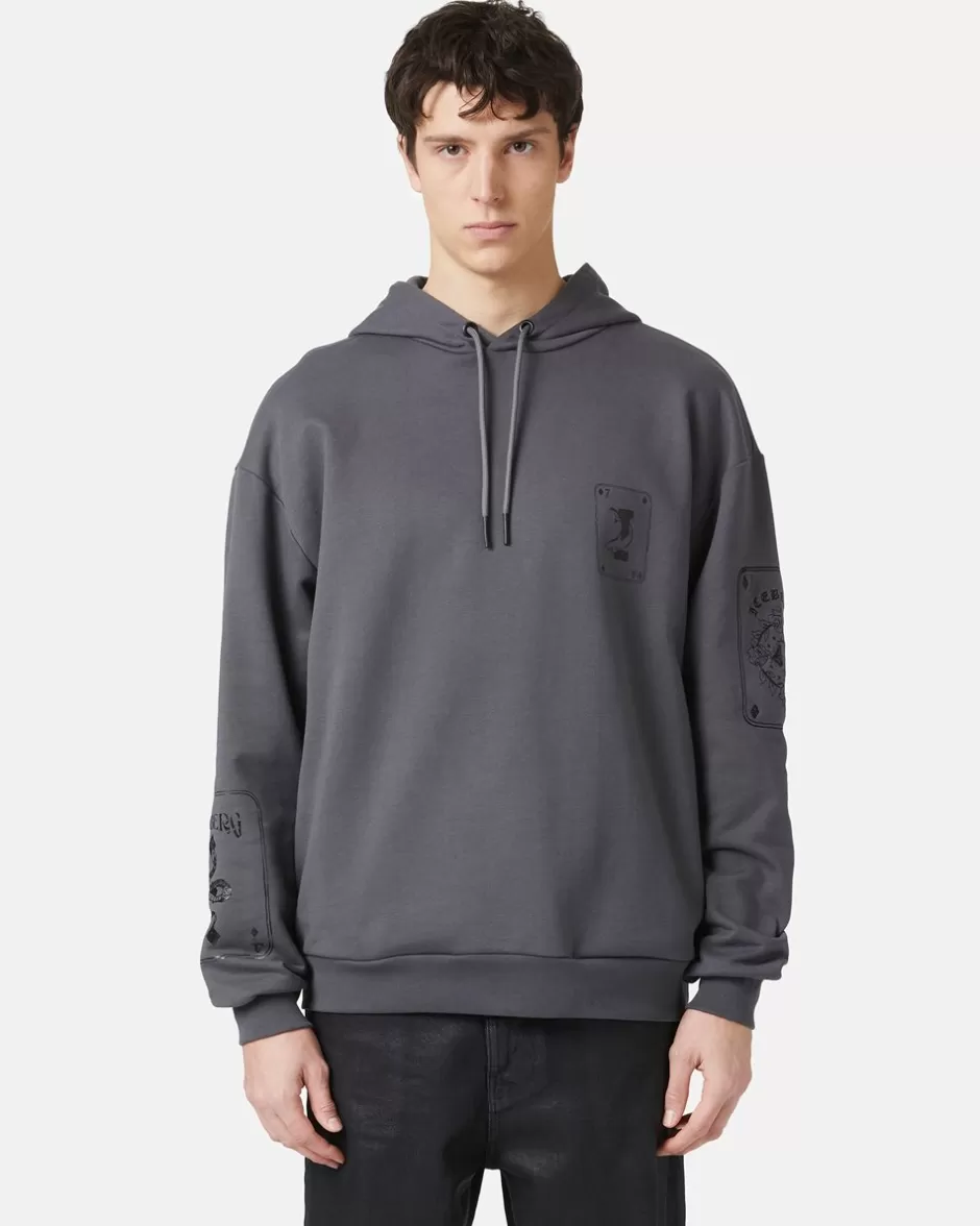 Outlet Gray Hoodie Sweatshirts