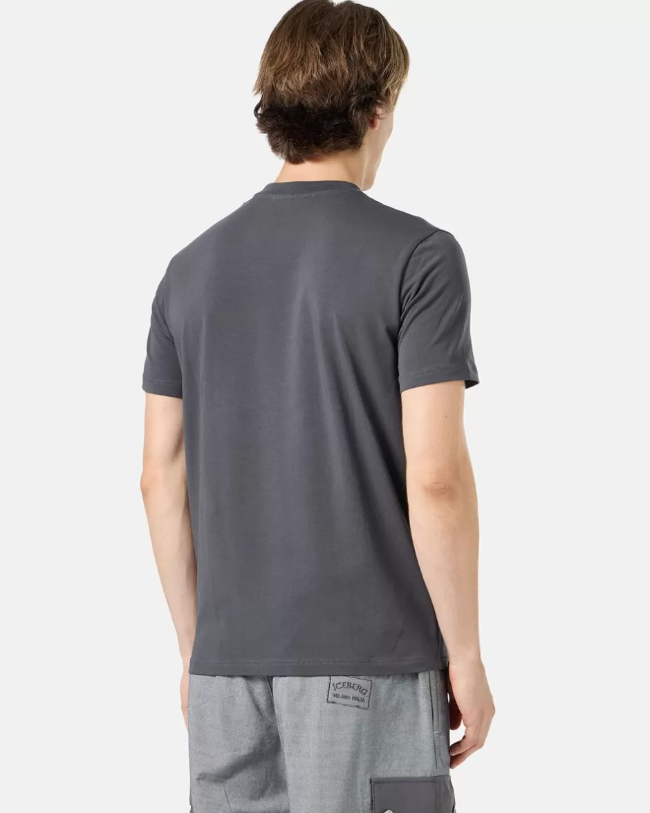 Online Grey Slim-fit T-shirt In Sustainable Stretch Jersey With Garfield Print And Logo T-Shirts And Polo