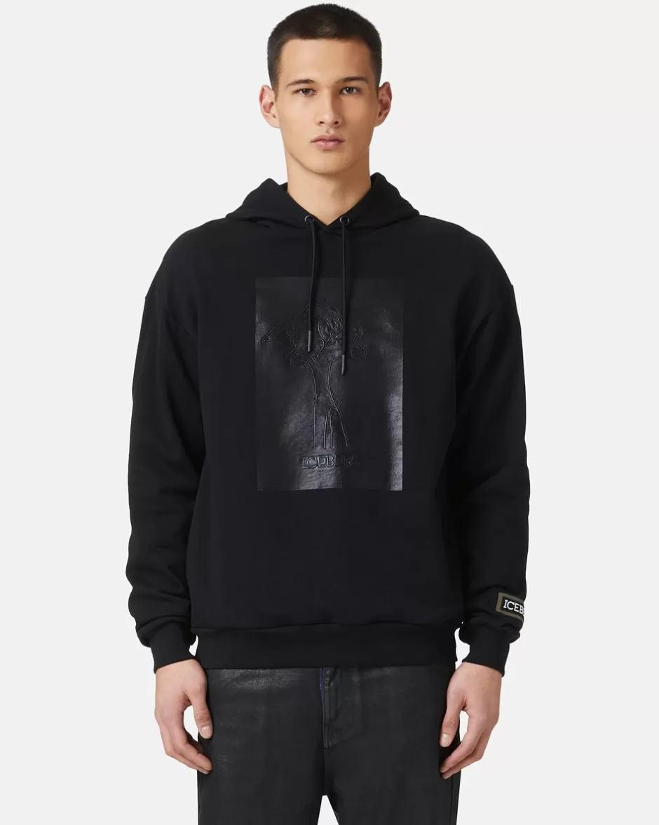 Hot Hooded Sweatshirt With Rubberized Print Sweatshirts