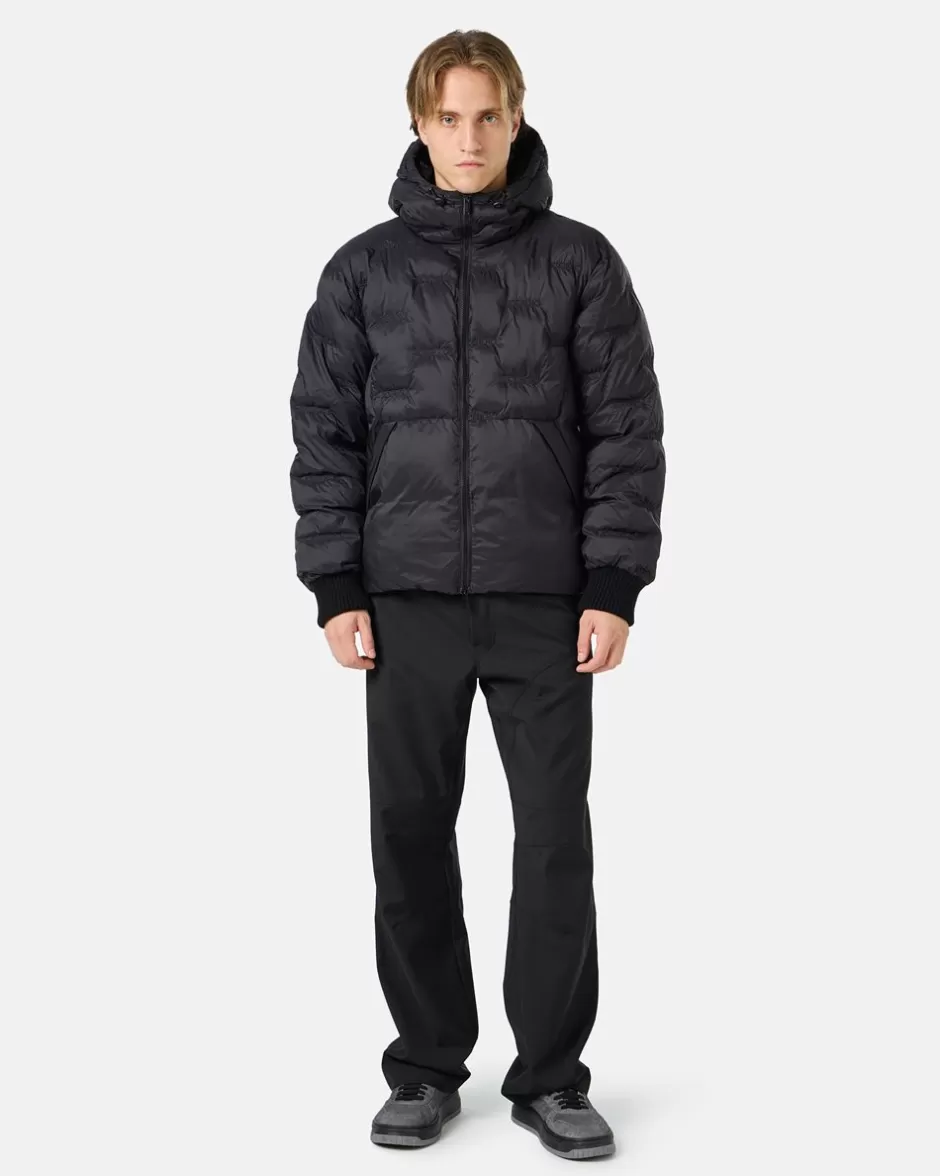 Cheap Imitation Down Nylon Jacket With Allover Embroidery And Central Zip Outerwear