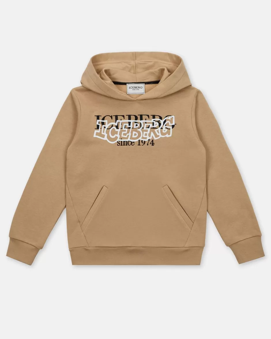 Shop Junior Collection Camel Colored Hoodie Kids/BOY Boy Fw24