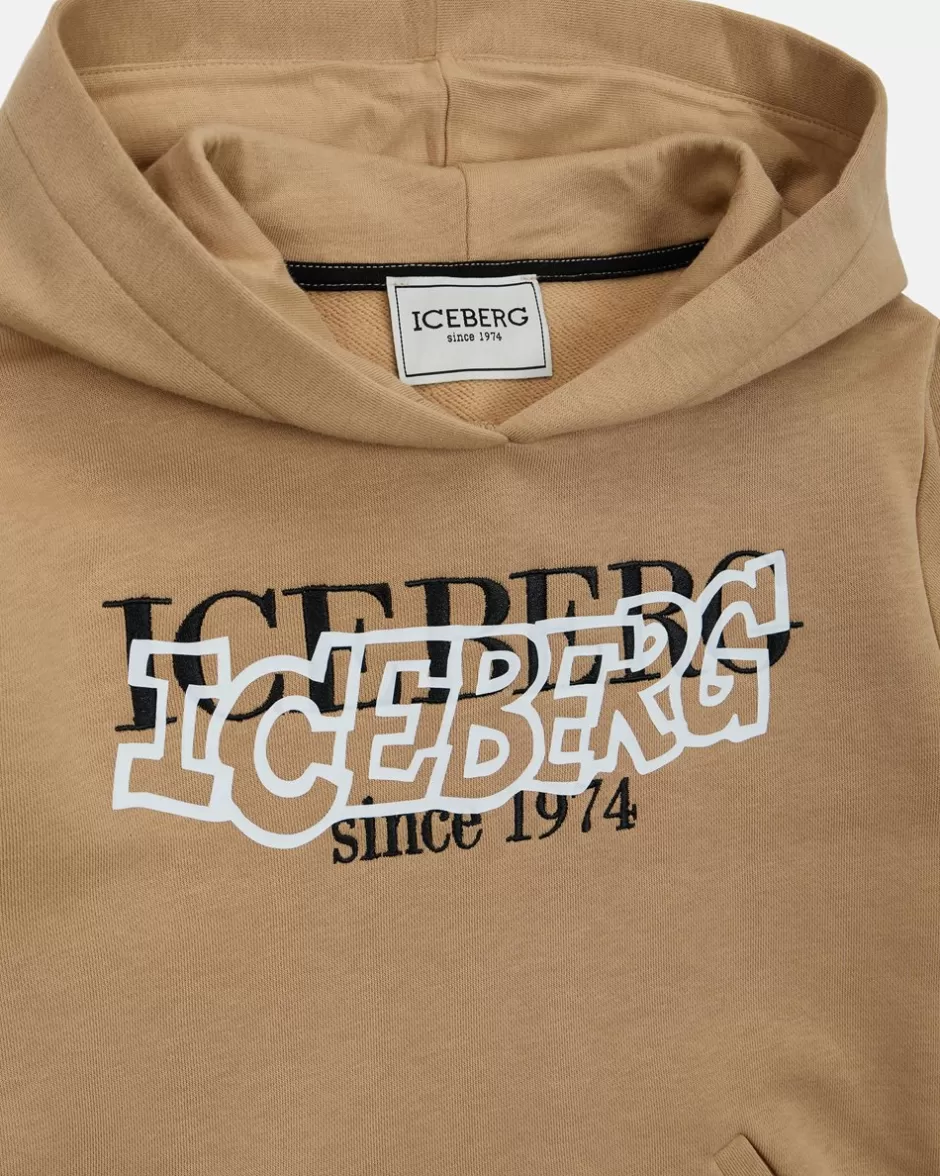 Shop Junior Collection Camel Colored Hoodie Kids/BOY Boy Fw24