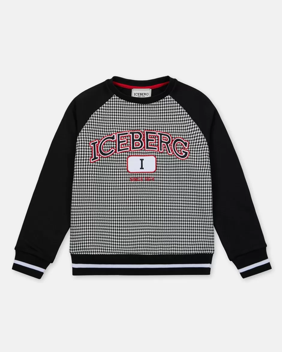 Discount Junior Collection Houndstooth Crewneck Sweatshirt Kids/BOY Boy Fw24