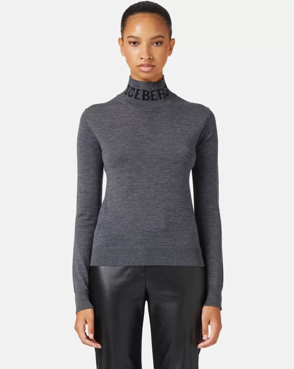 New Merino Mock-neck Sweater Women Knitwear