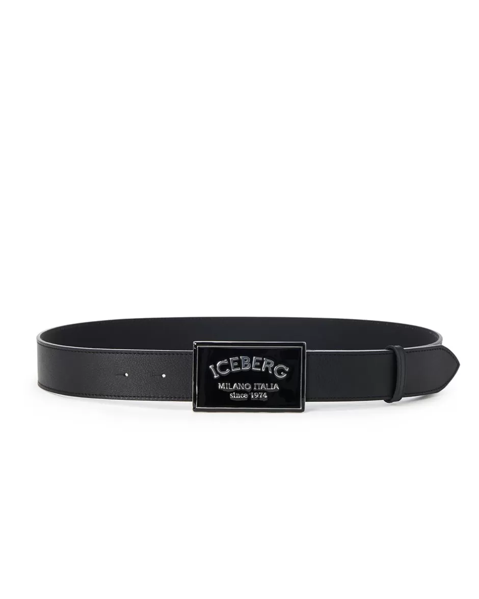 Flash Sale Nappa Leather Belt With ICB Milano Italia Buckle Bags And Belt