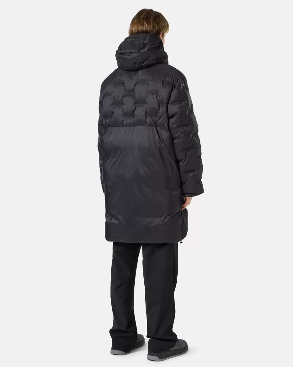 Best Sale Nylon Long Duvet Jacket With Allover Embroidery And Central Zip Outerwear