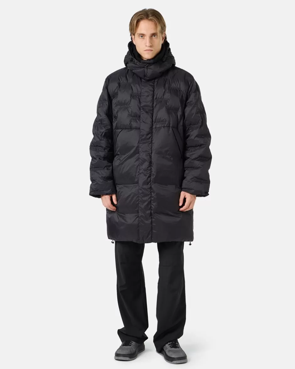 Best Sale Nylon Long Duvet Jacket With Allover Embroidery And Central Zip Outerwear