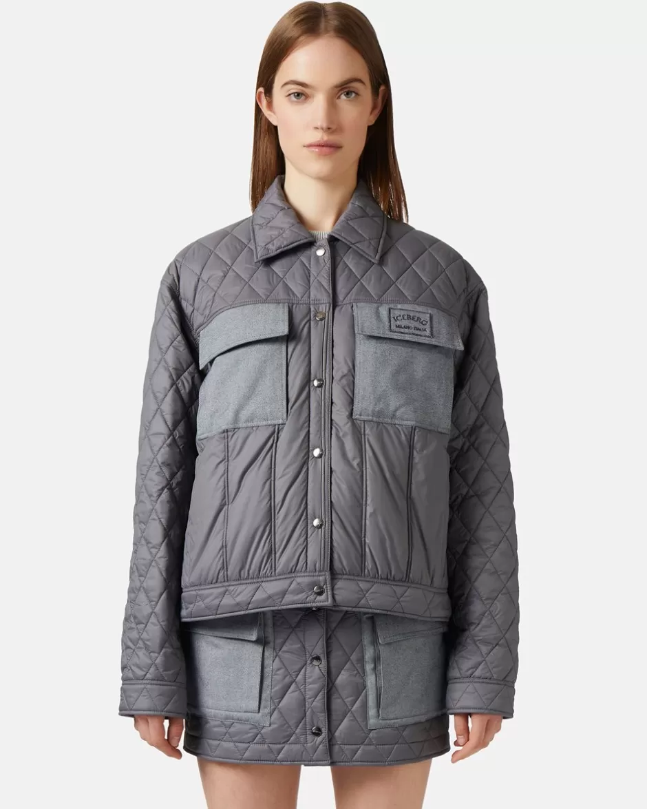 Cheap Regular Fit Jacket In Quilted Nylon Women Outerwear