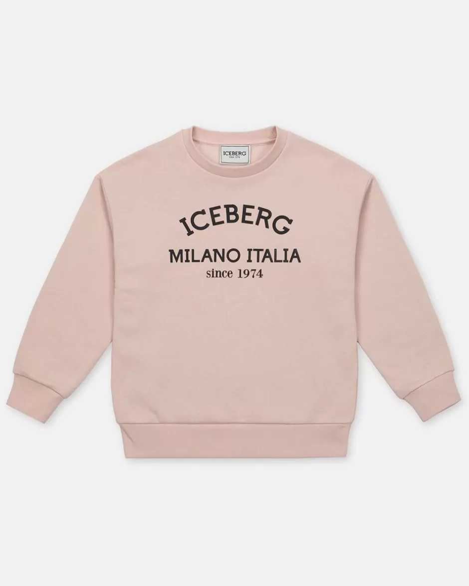 Best Sale Rose Crewneck Sweatshirt With Logo Kids/BOY Boy Fw24