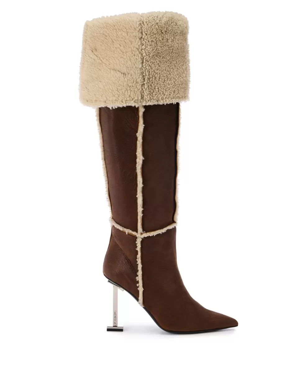 Sale Sheepskin Thigh-high Boots Women Shoes