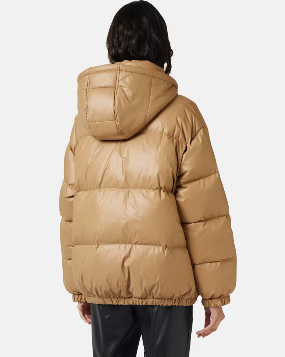 Discount Short Down Jacket With Real Down Hood Women Outerwear