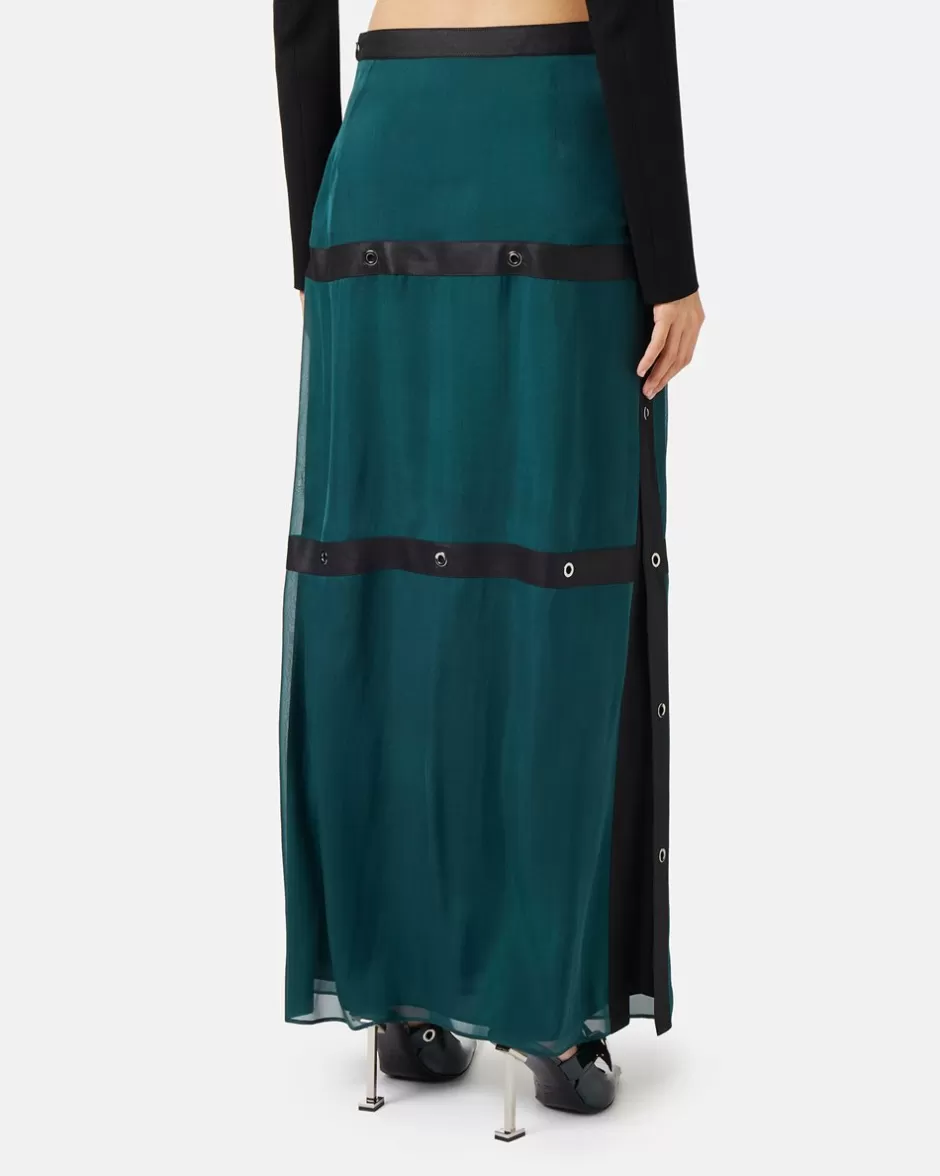 New Silk Chiffon Skirt With Cool Wool Details Women Dresses And Skirts