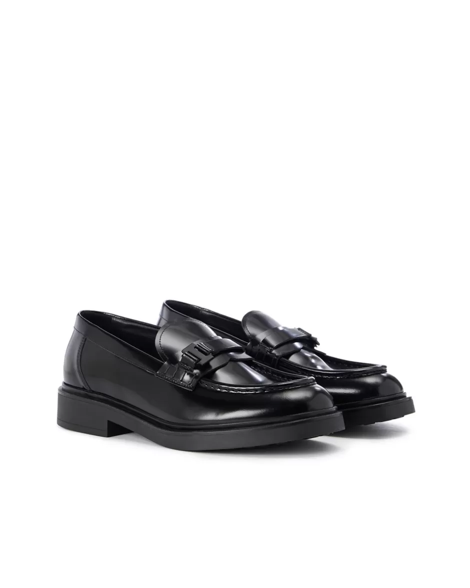 Discount Sophisticated Leather Loafers With Chunky Sole Shoes