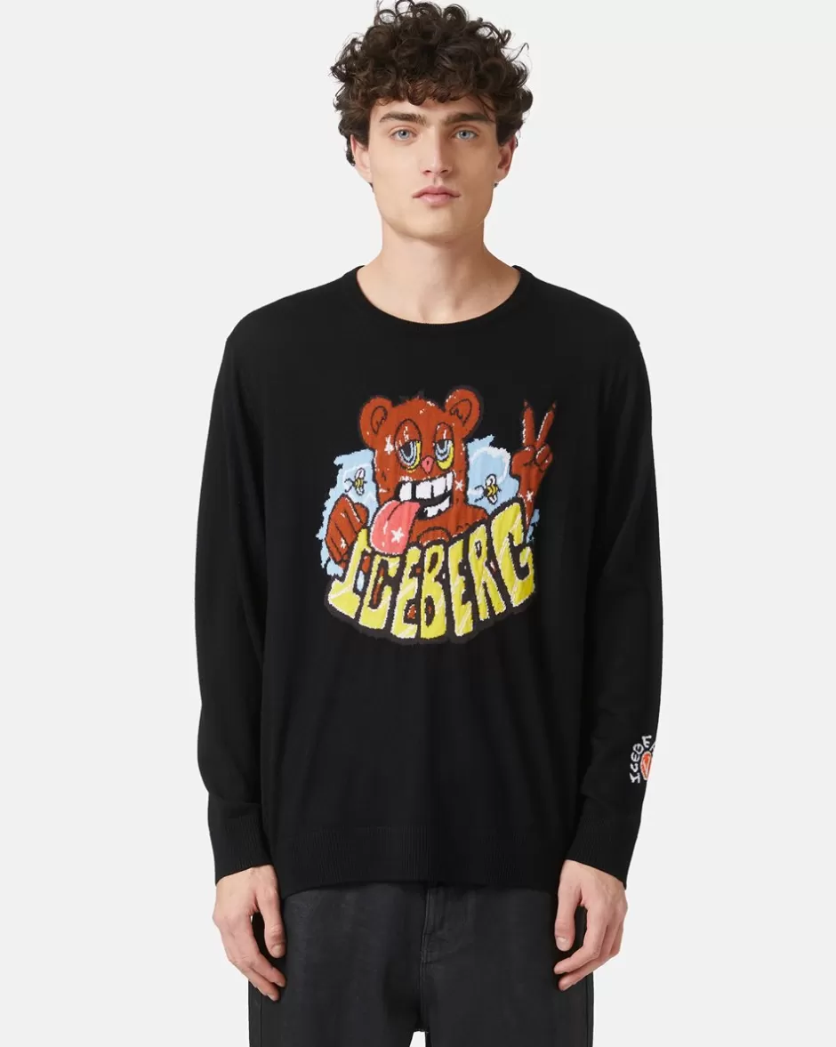 Fashion Sweater With Cartoon Graphics Knitwear