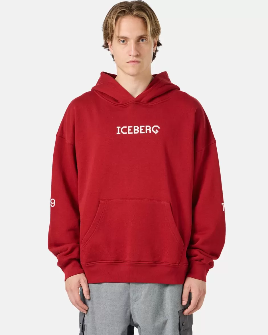 Shop Sweatshirt With Hood And Printed Logo Sweatshirts