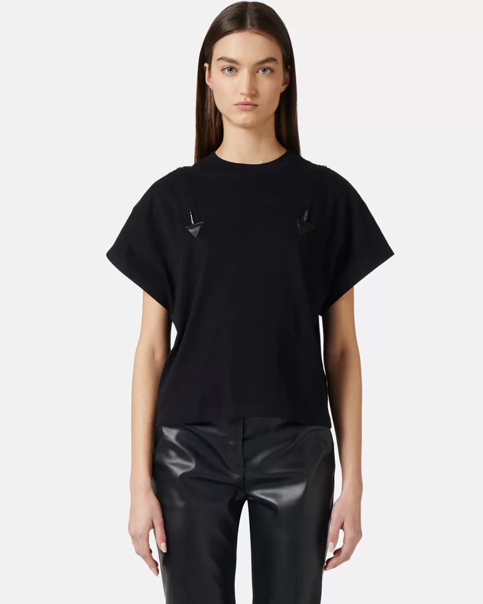 Online T-shirt With Decorative Zips Women T-Shirts And Tops