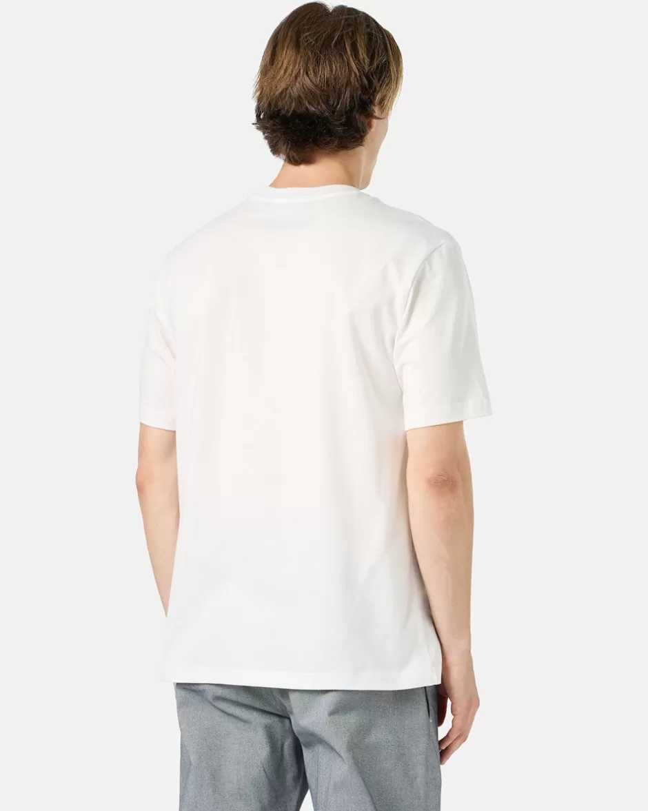 Discount White Cotton Jersey T-shirt With Splash And Bear Logo Print On The Heart T-Shirts And Polo