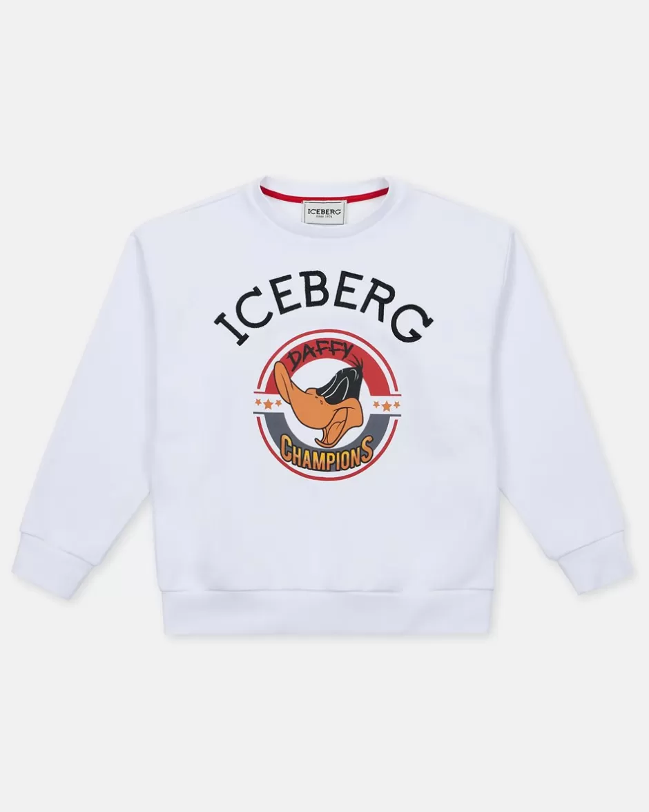 Best White Crewneck Sweatshirt With Junior Collection Cartoon Print Kids/BOY Boy Fw24