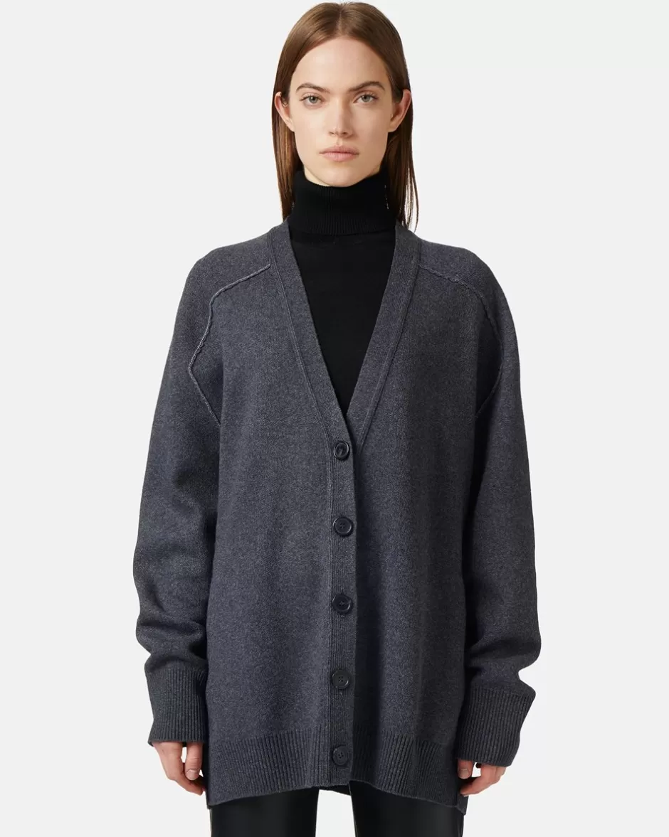 Clearance Wool Blend Cardigan With Logo Women Outerwear | Knitwear